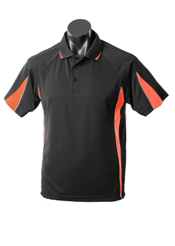 Aussie Pacific Eureka Kids Polo Shirt 3304 Casual Wear Aussie Pacific Black/Orange/Ashe 6 